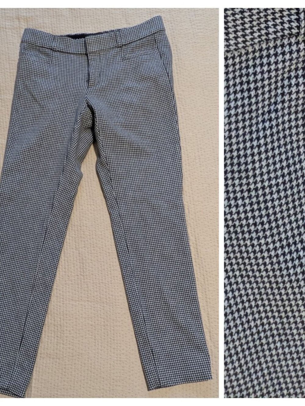 Banana Republic Ankle Cropped Pants - Black/White Houndstooth - Size 0